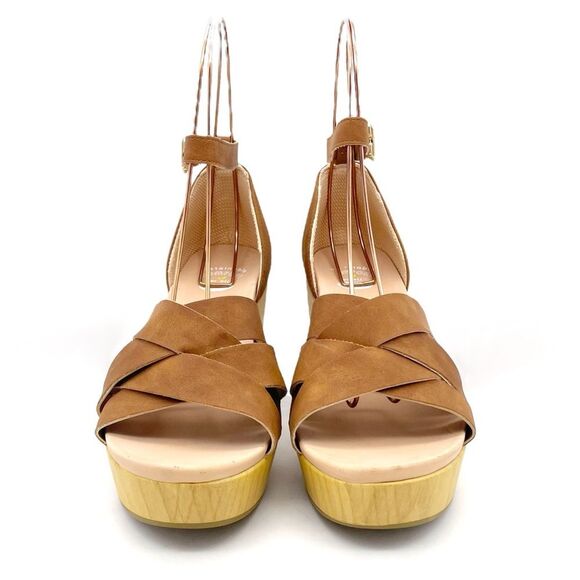 Dr. Scholl’s Blissful Platform Clog Sandal Brown Faux Leather Women's Size 8.5 - Picture 9 of 16